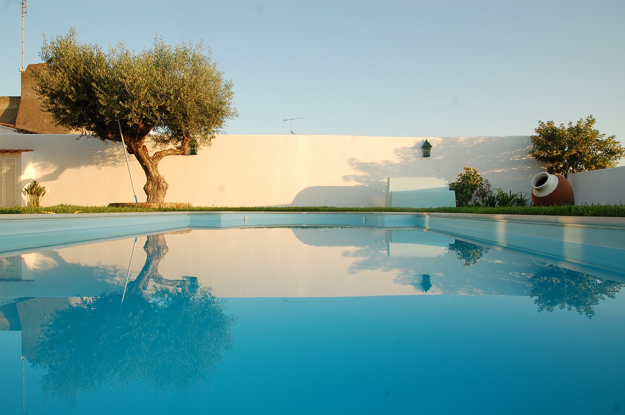 swimming pool water reflection free photo