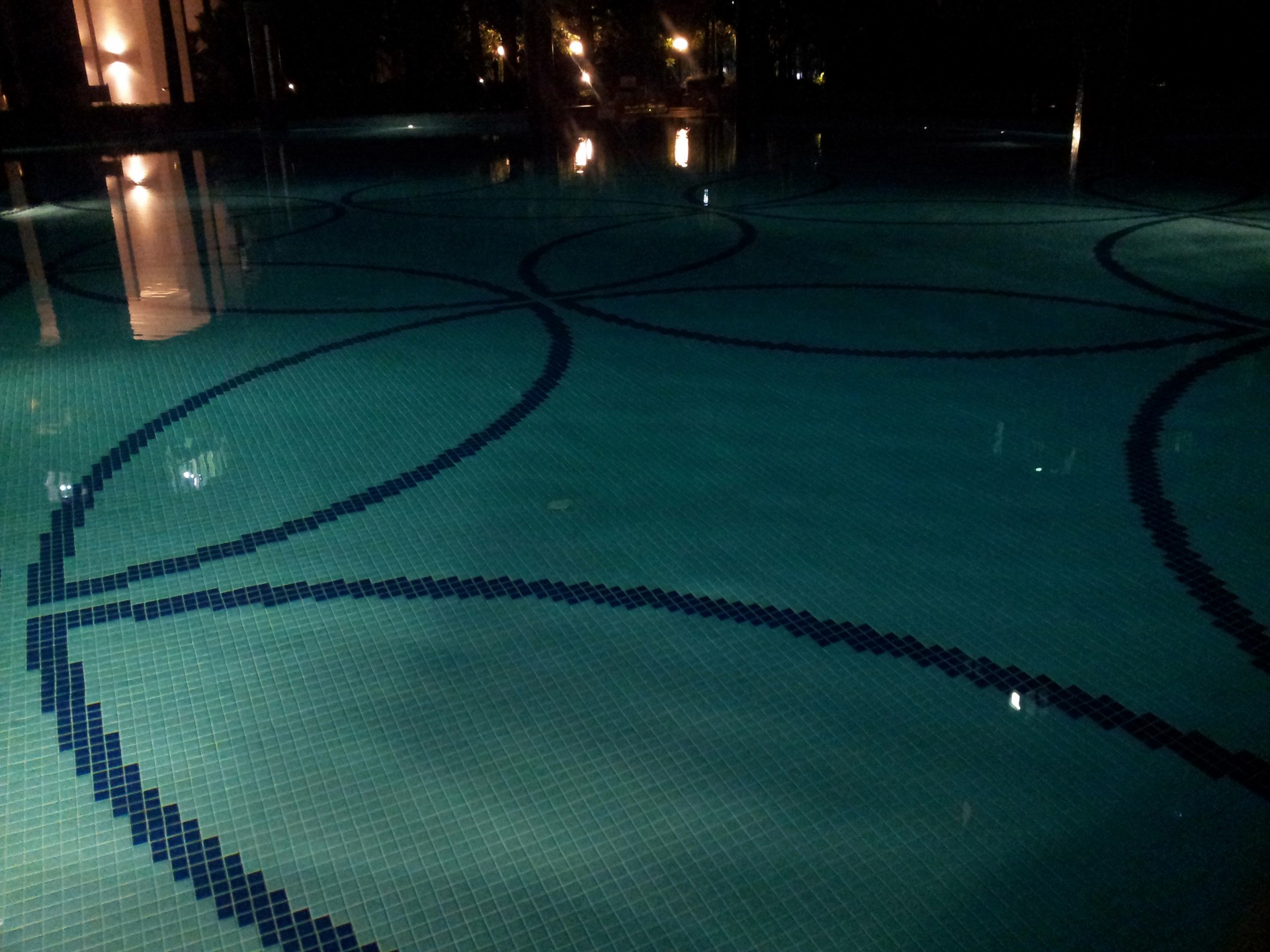 swimming pool at night tranquility peace free photo