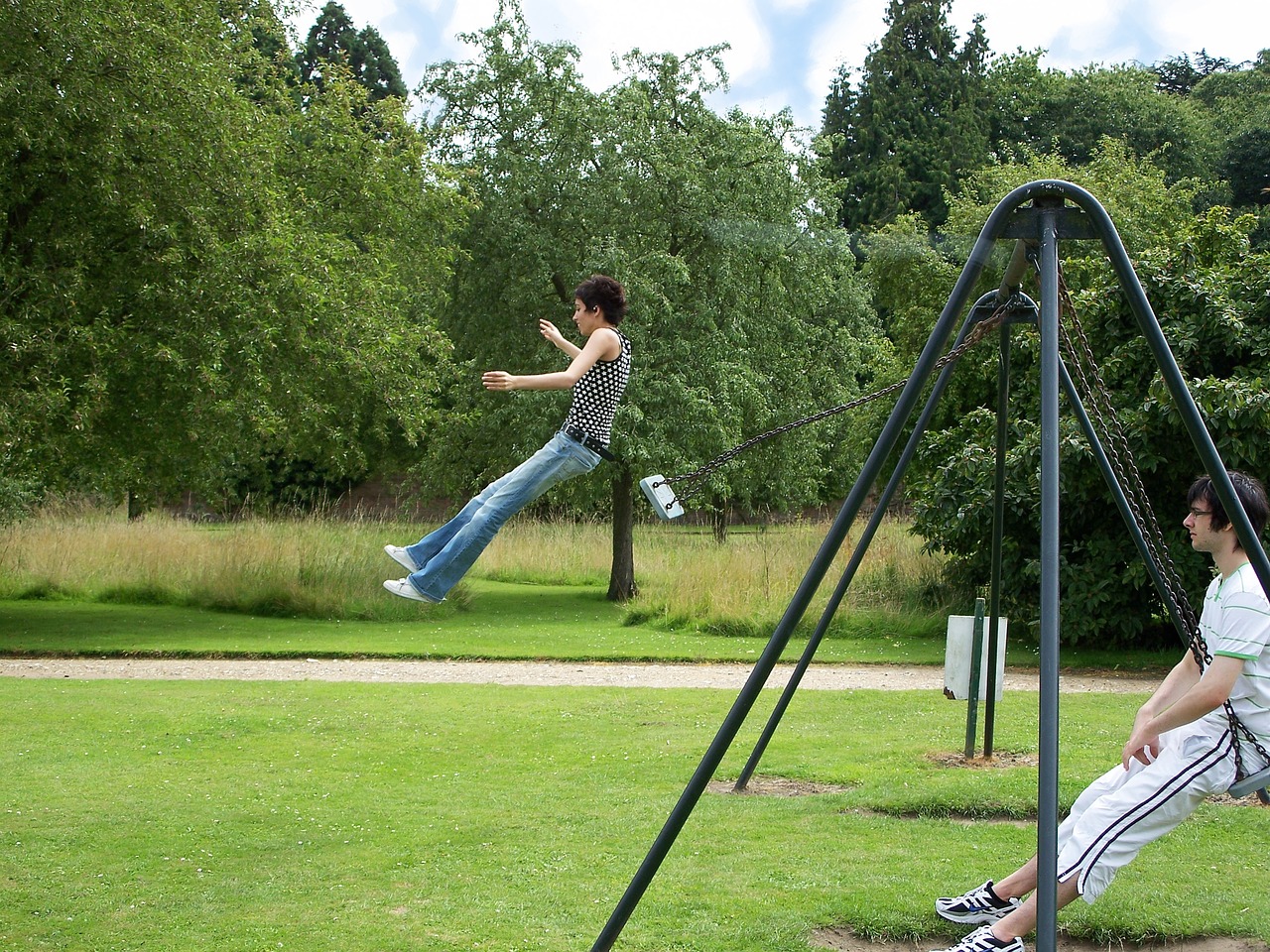 swing swinging girl free photo