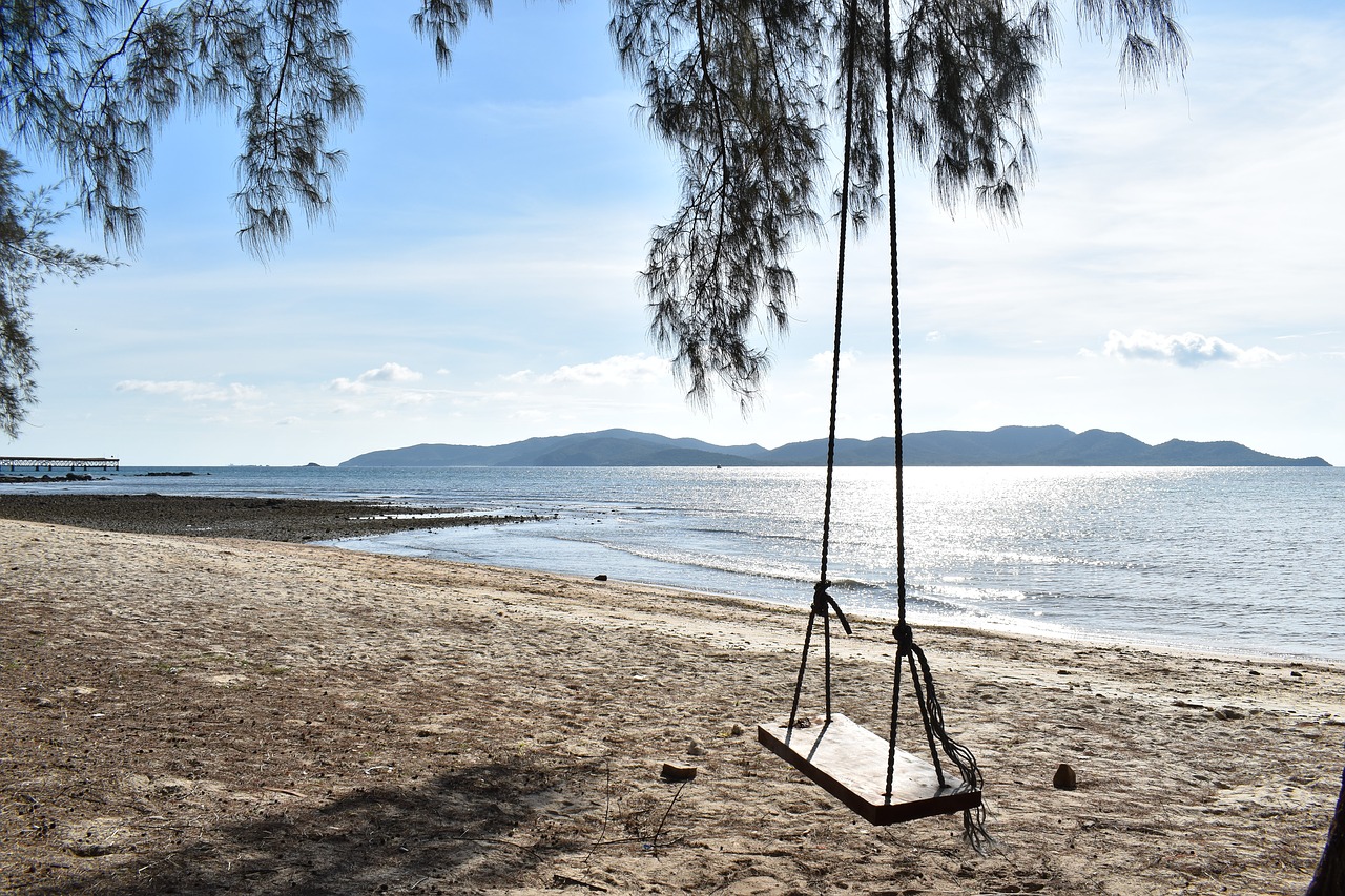 swing beach sky free photo