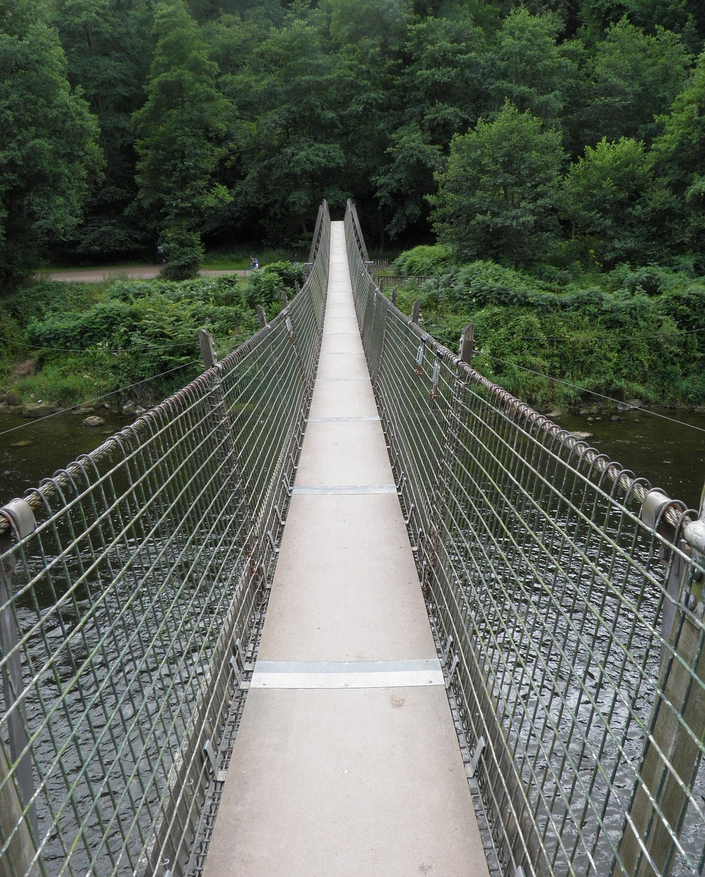 swing bridge bridge river free photo