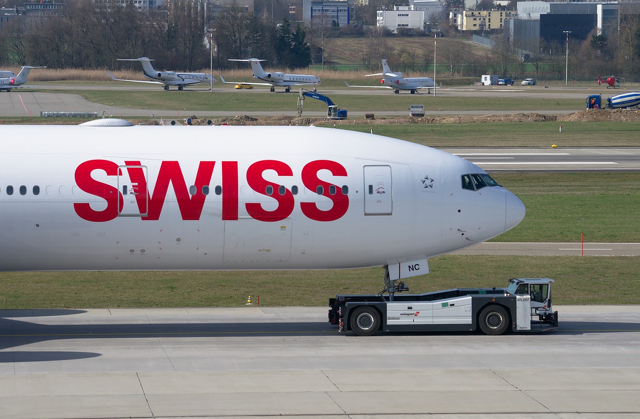 swiss boeing 777 aircraft free photo