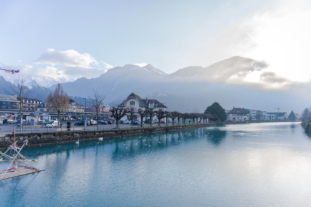 switzerland snow mountain lake free photo