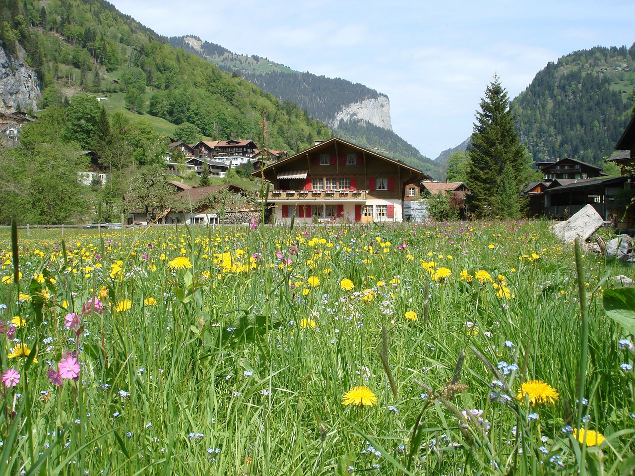 switzerland mountains house free photo