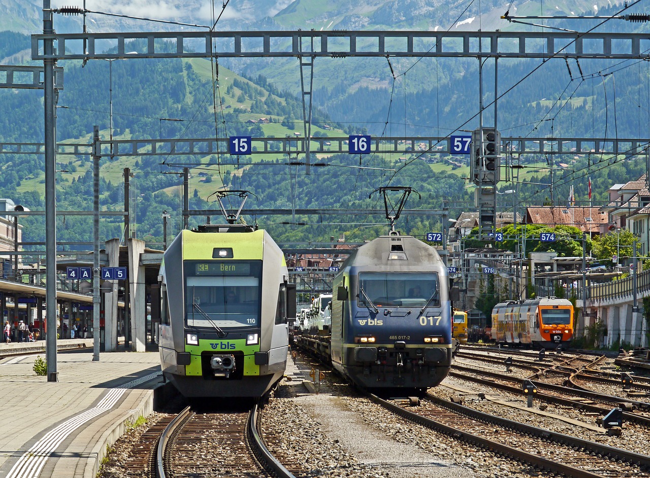 switzerland railway station spiez bls free photo