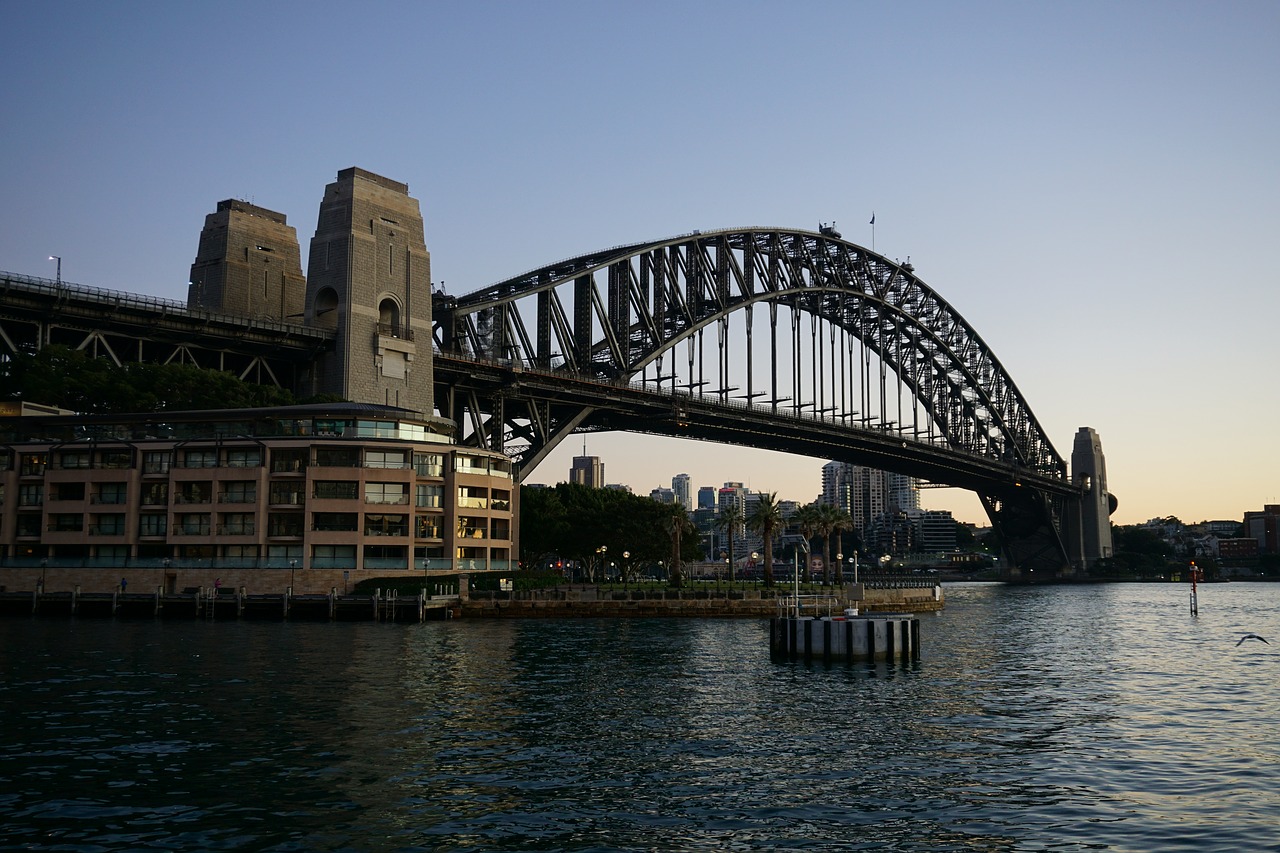 sydney harbour bridge early free photo