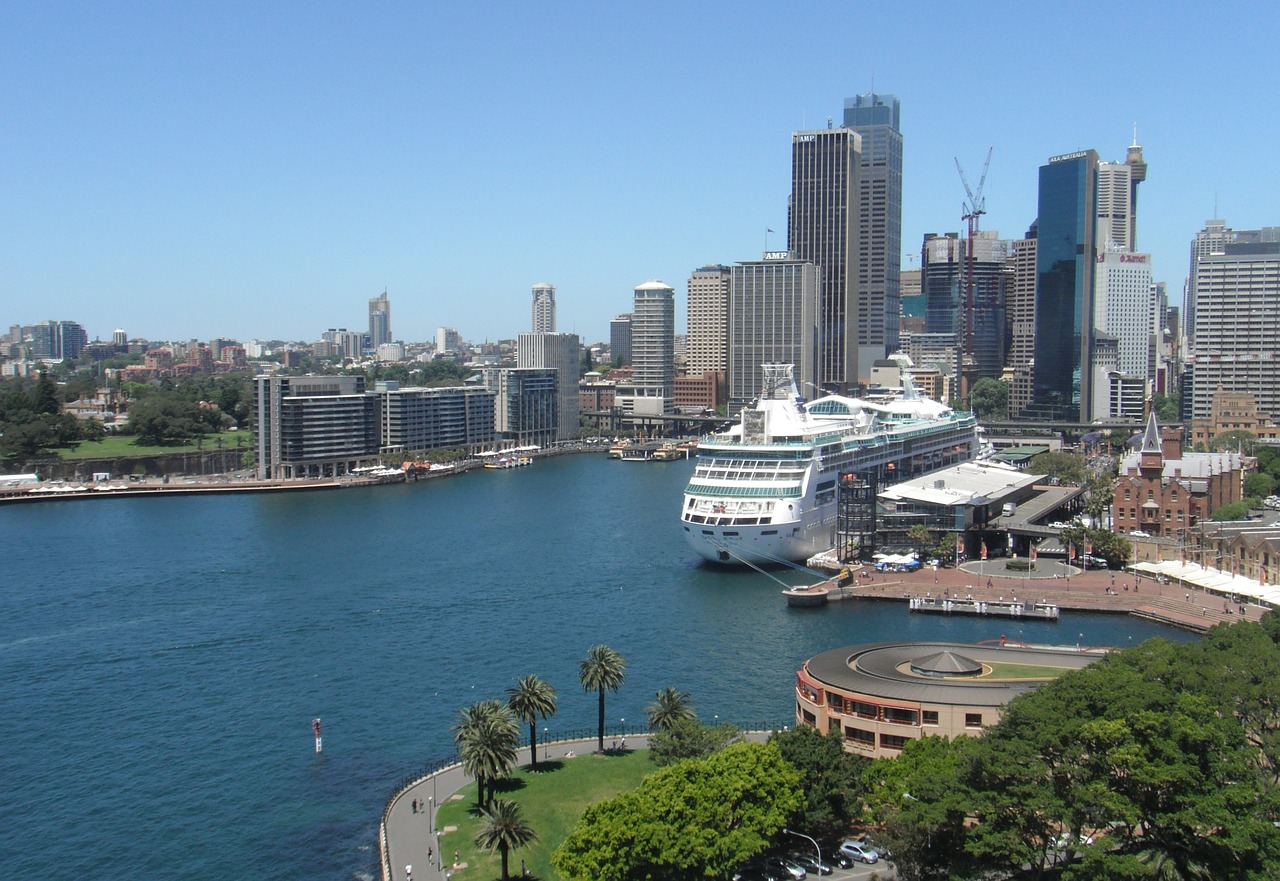 sydney harbor cruise ship cityscape free photo