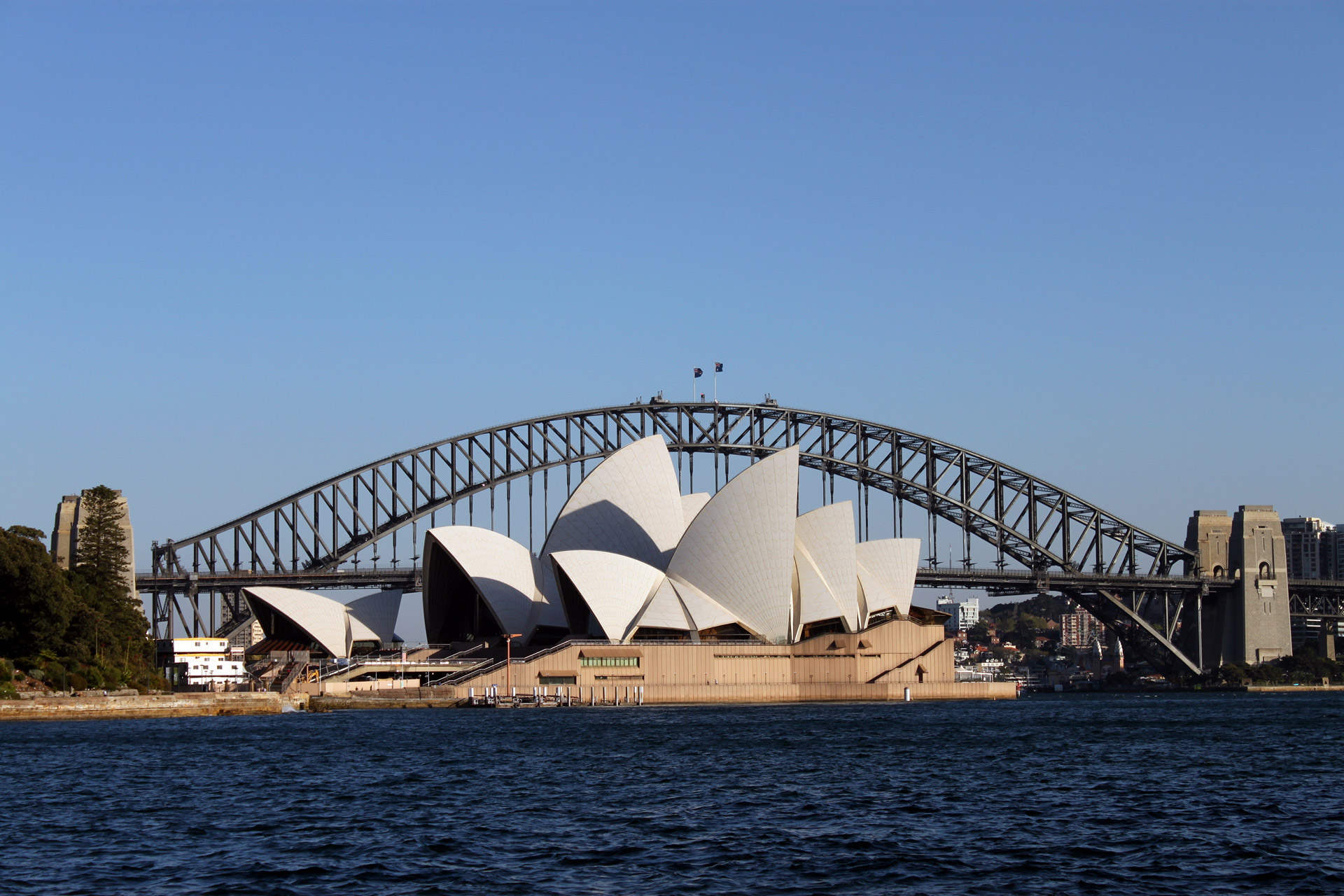 sydney opera house new bridge sydney opera house and new bridge free photo