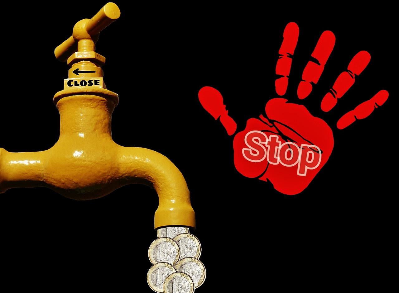 symbolic to turn money faucet stop free photo