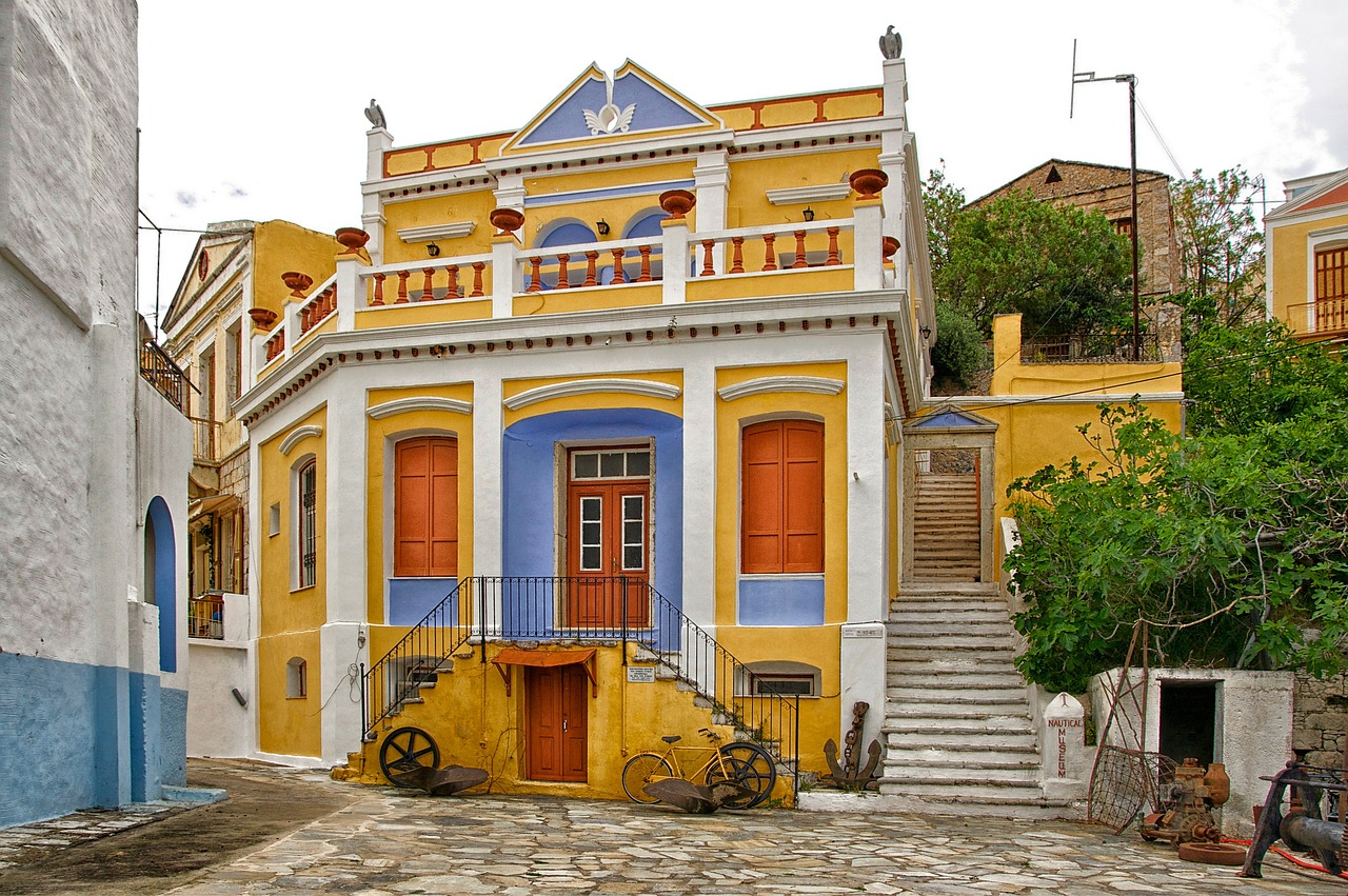 symi greece buildings free photo