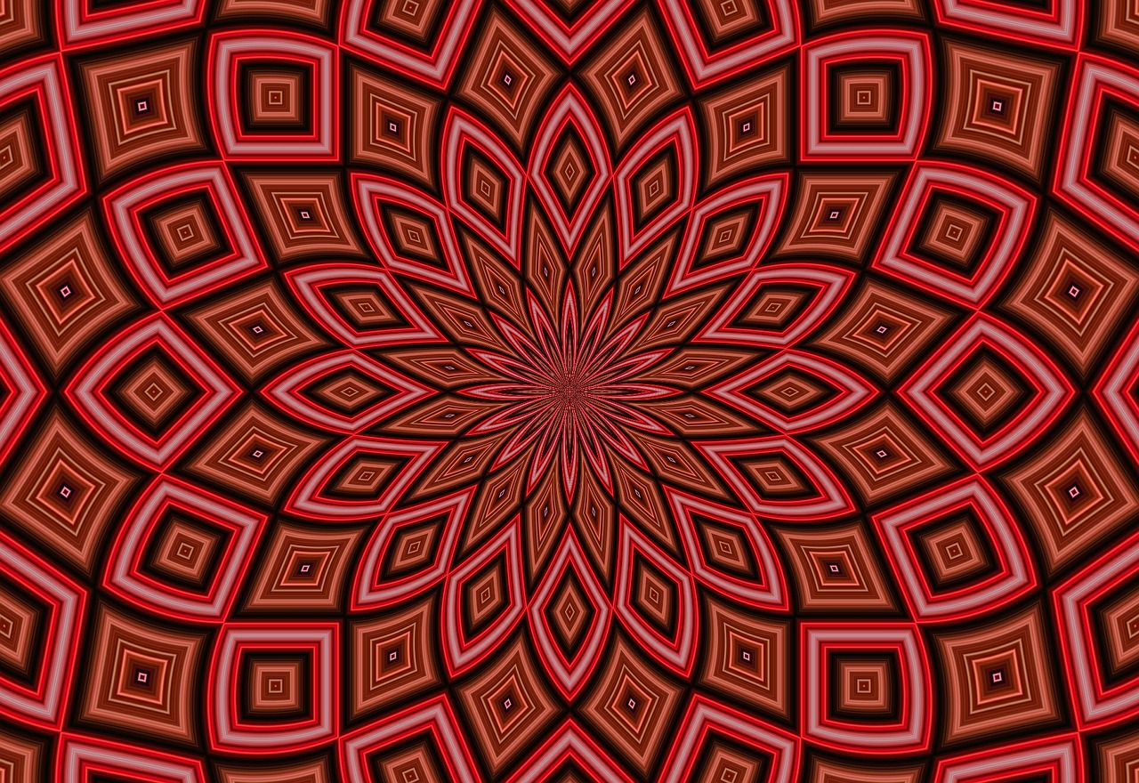 symmetry kaleidoscope red free photo