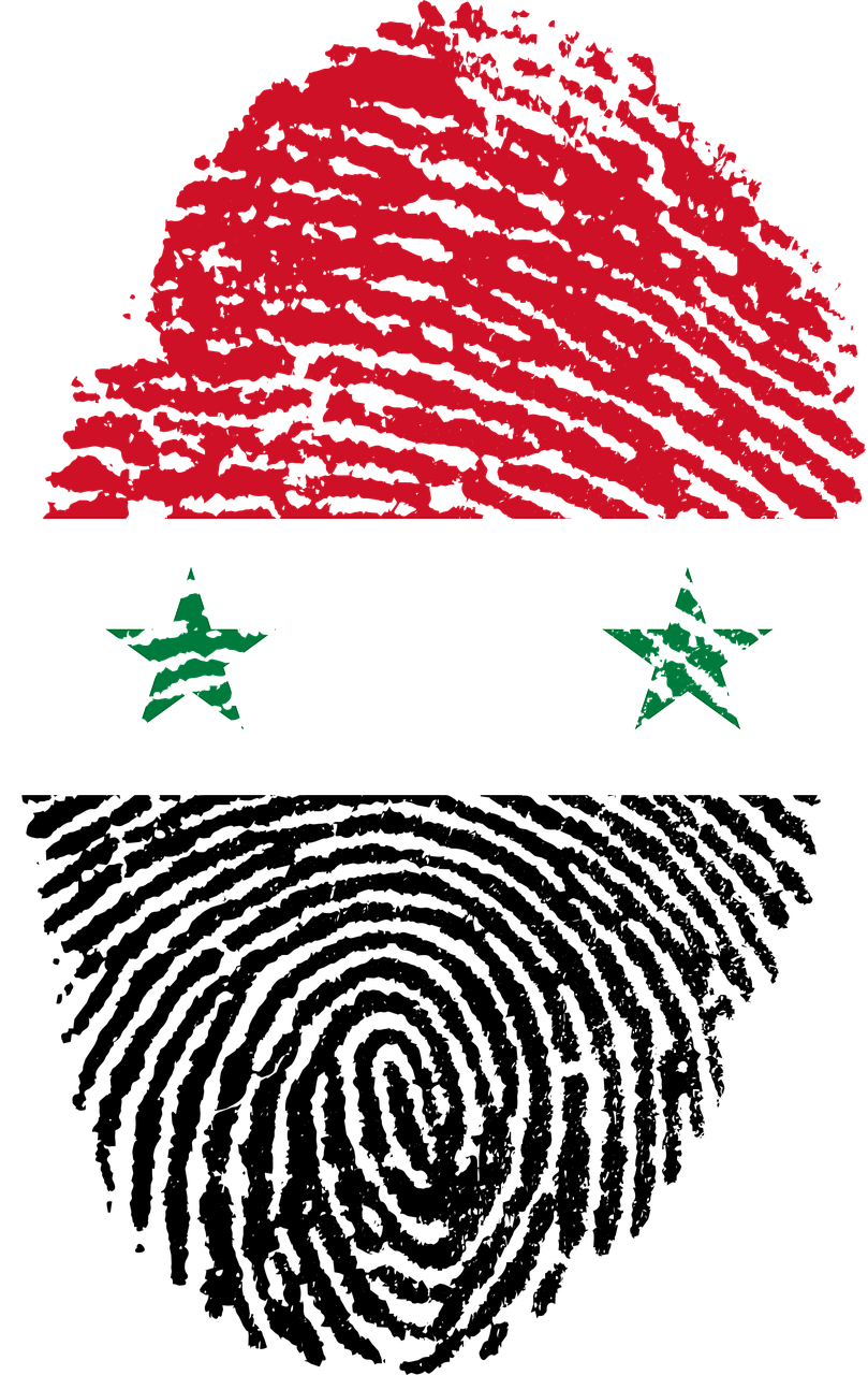 syria flag fingerprint free photo