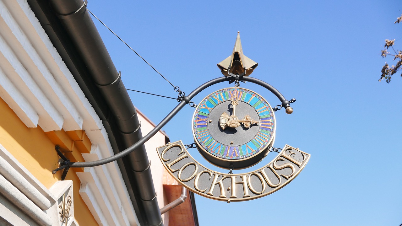 szentendre clock house sign board free photo