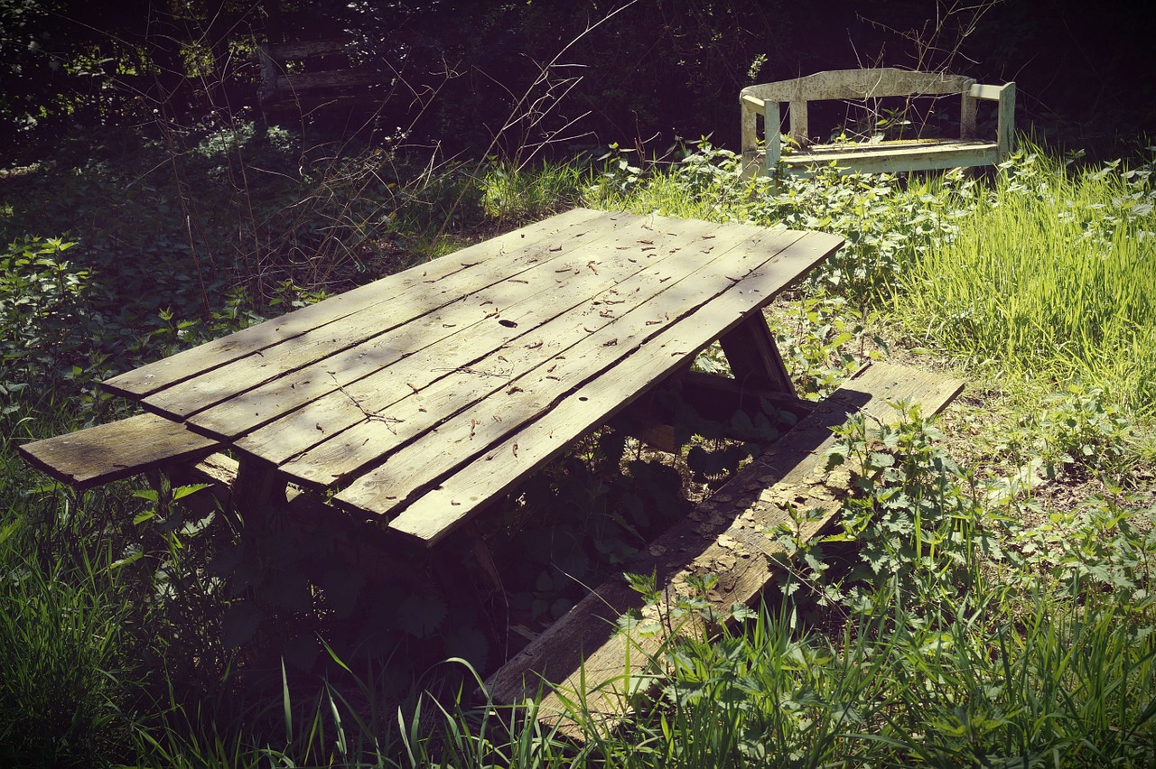 table wooden table bank free photo