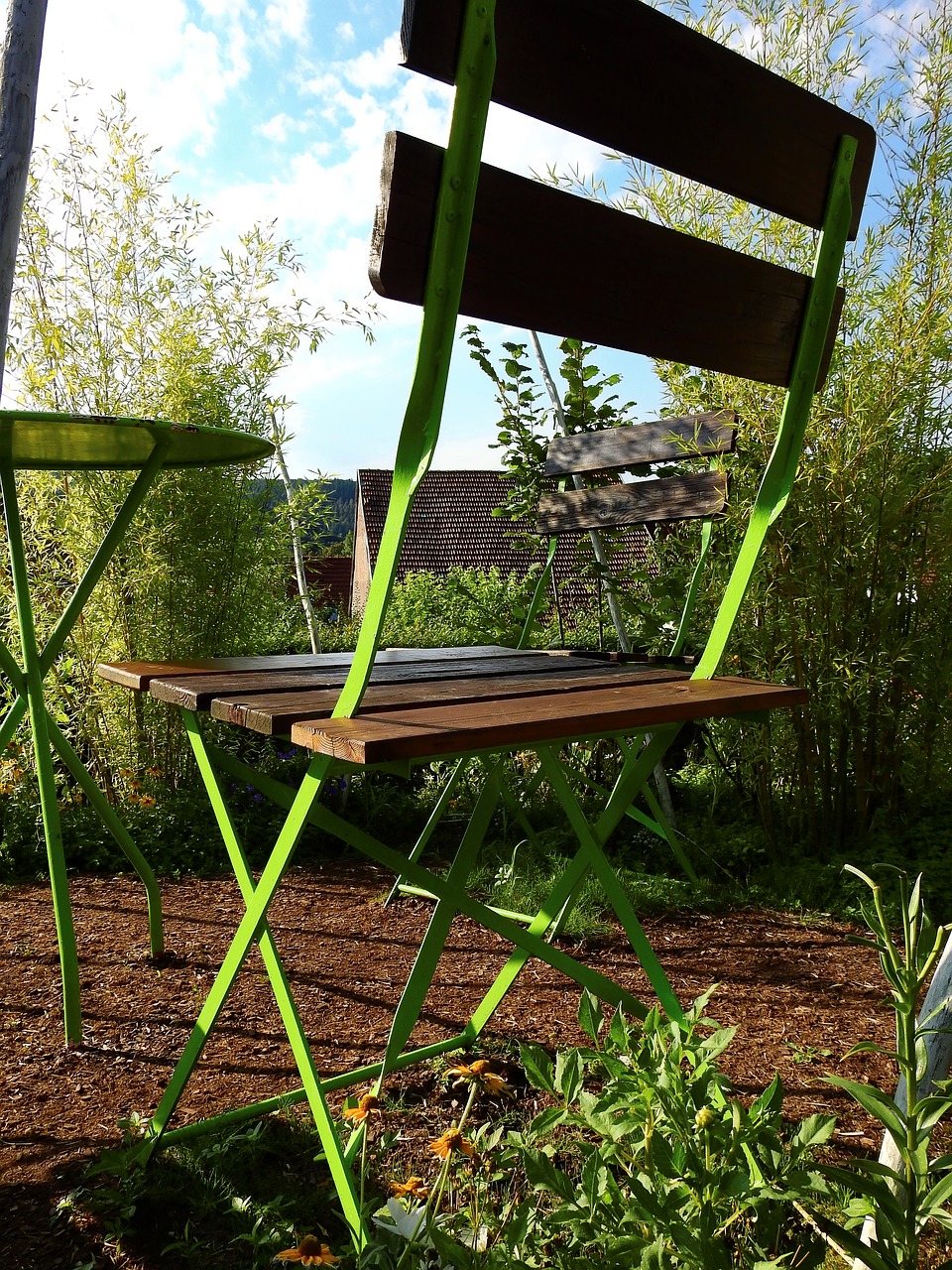 table chair garden free photo