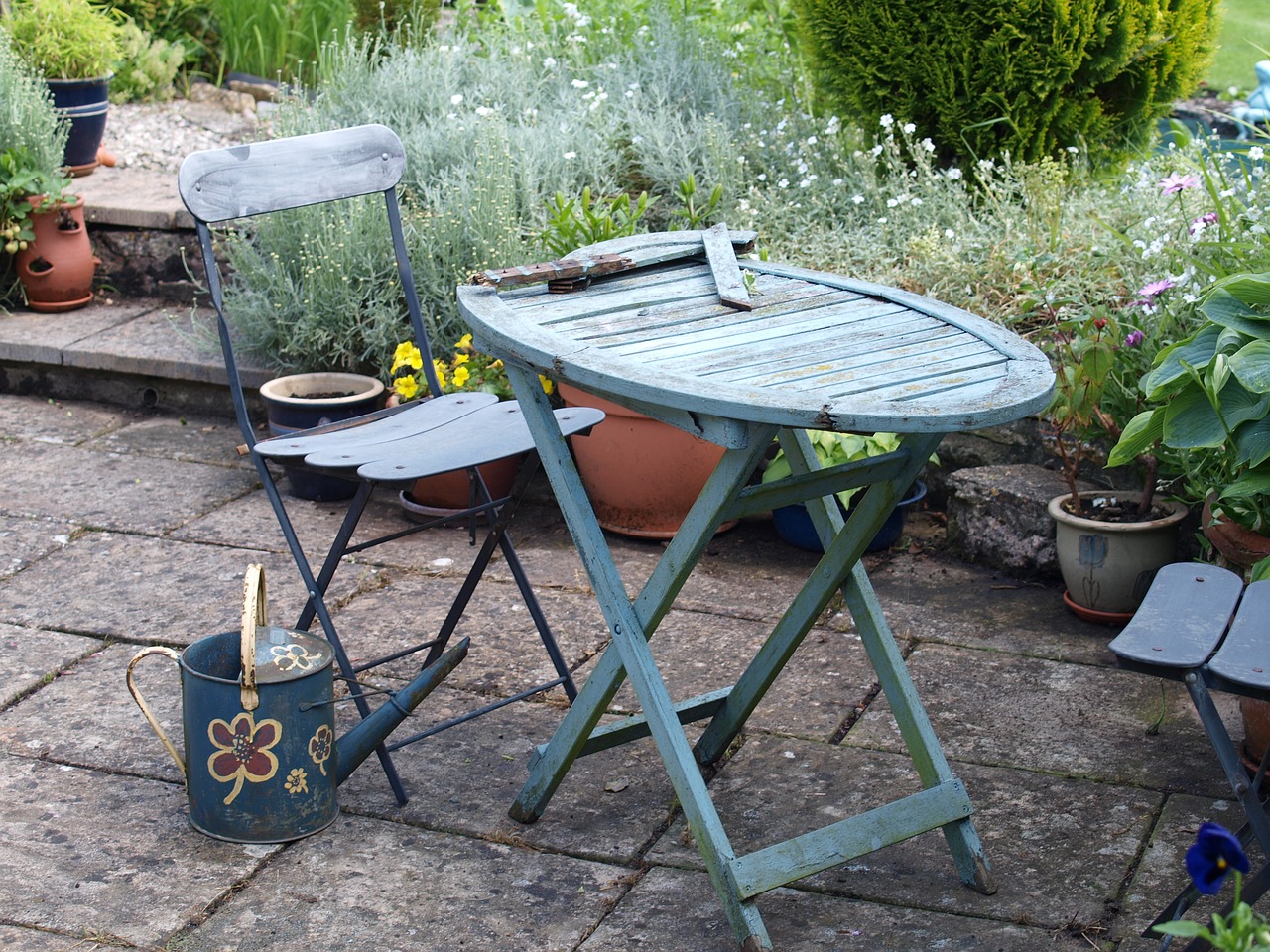 table chair garden free photo