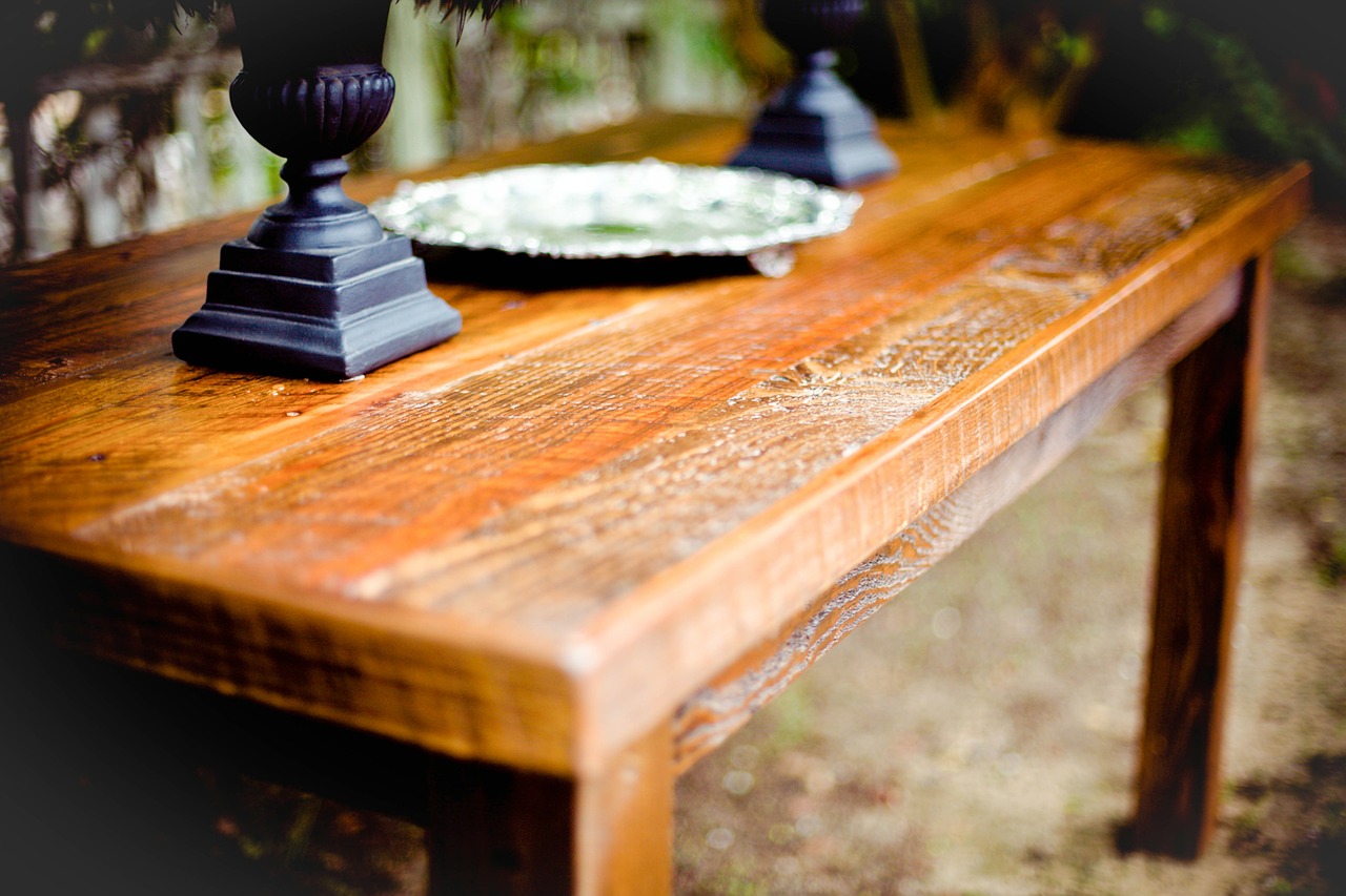 table rustic wooden free photo