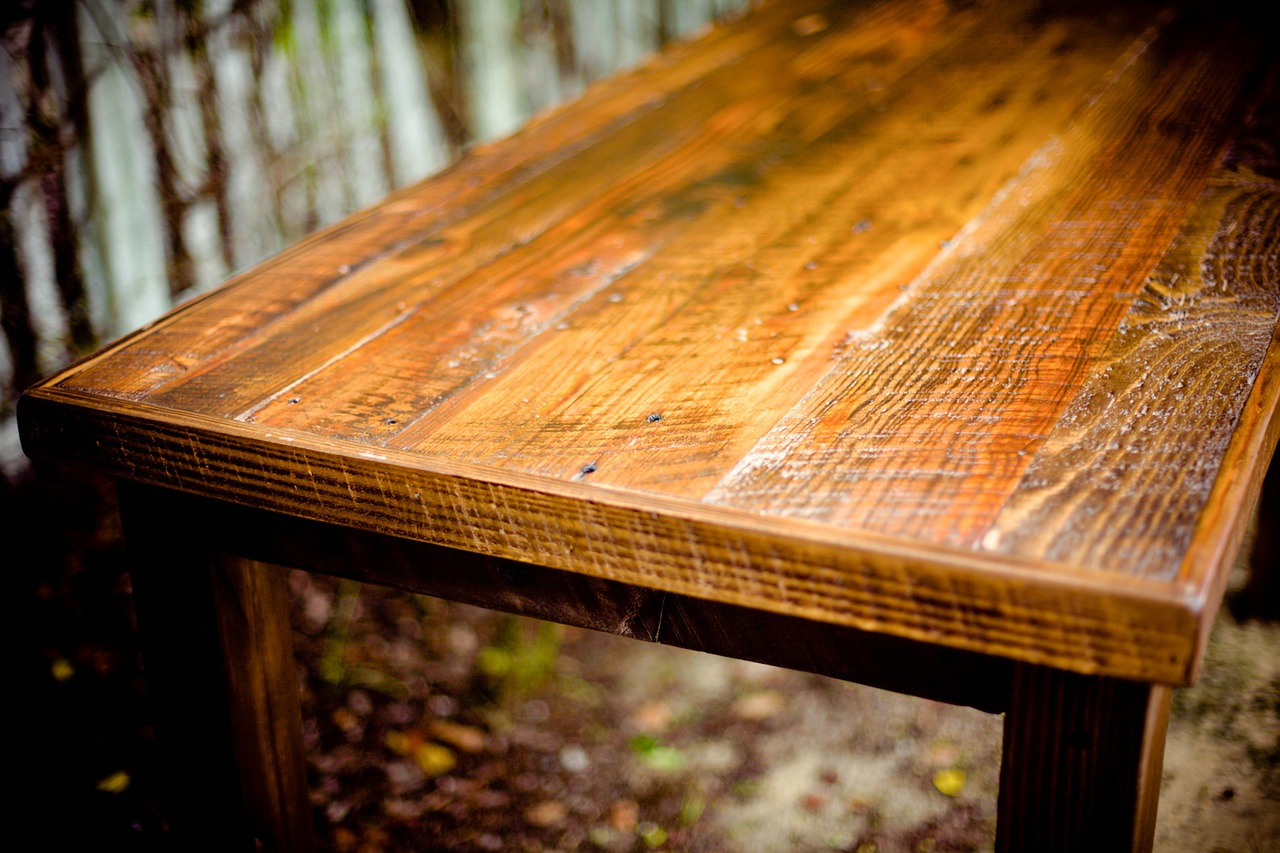 table rustic wooden free photo