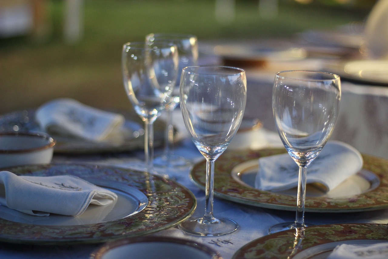 table  glasses  dishes free photo