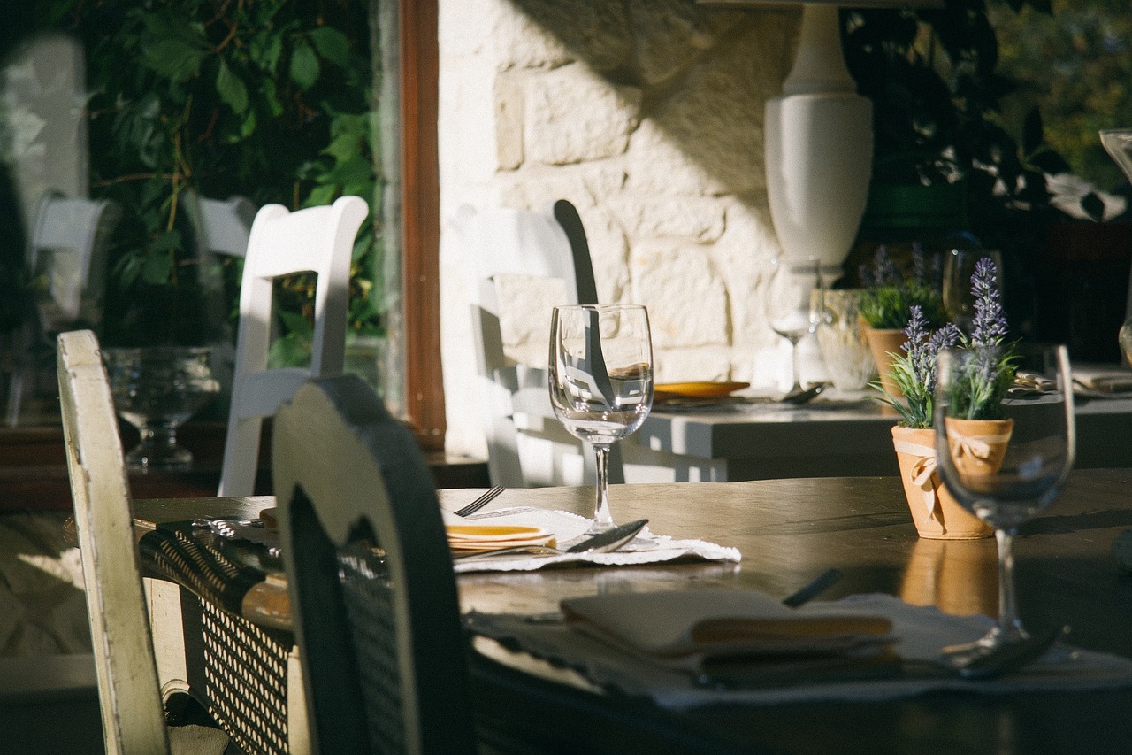 table chairs cafe free photo