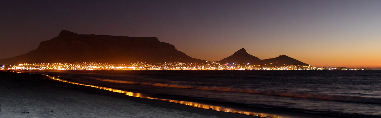 table mountain cape town night photograph free photo
