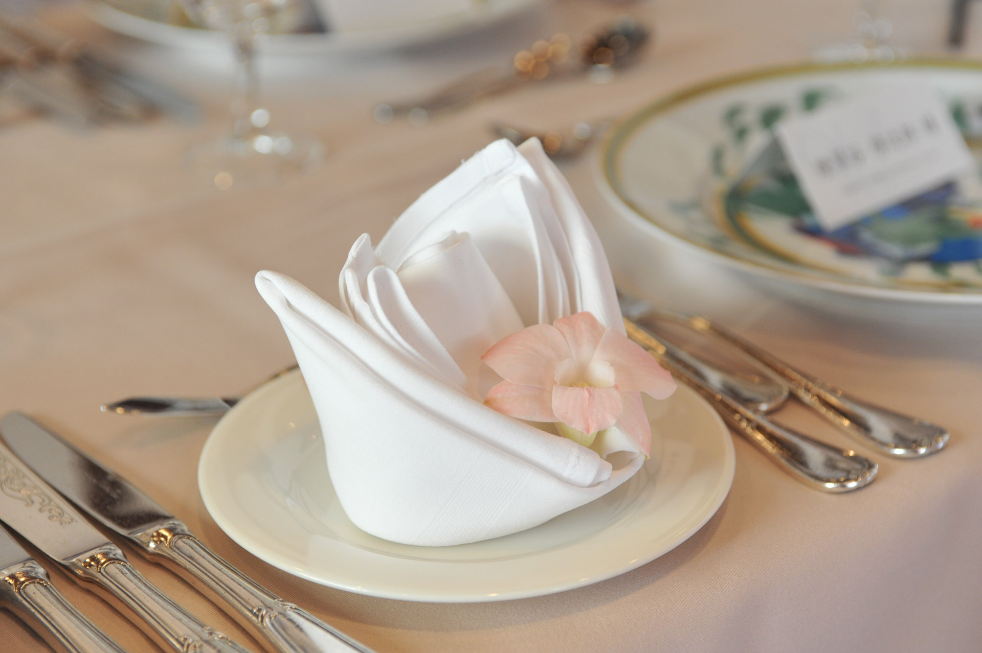 napkin flower table set free photo