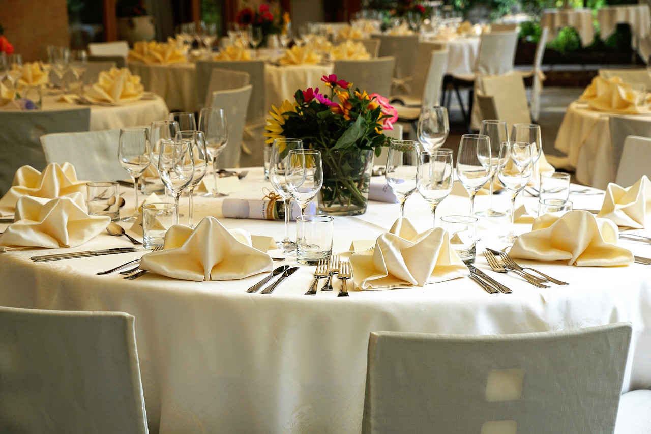 tablecloth  silver cutlery  table free photo