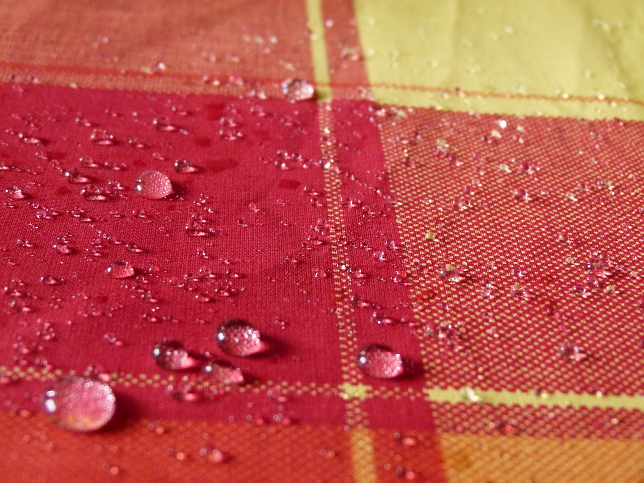 tablecloth tartan droplet free photo