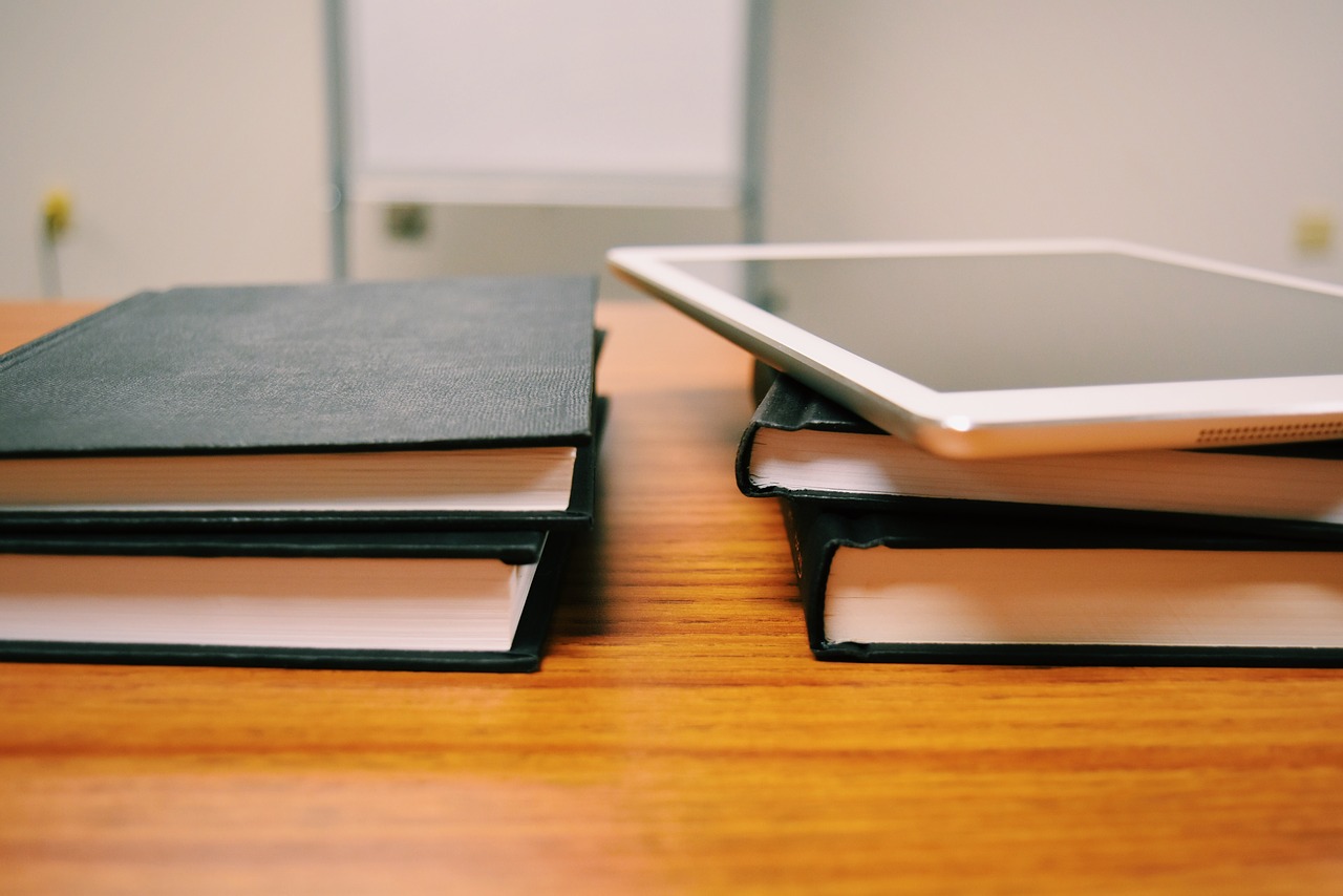 tablet books desk free photo