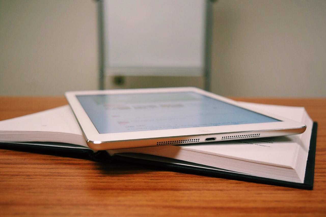 tablet books desk free photo