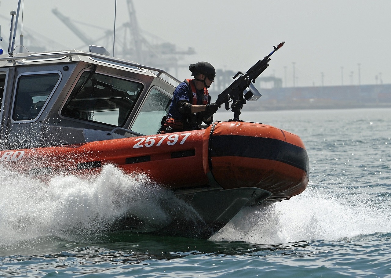 tactical training boat coast guard free photo
