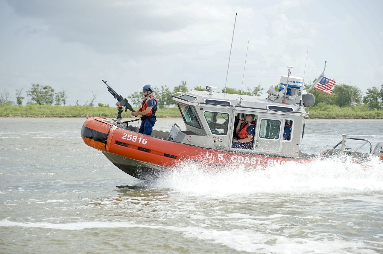 tactical training boat coast guard free photo