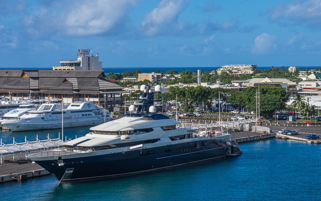 tahiti yacht shoreline free photo