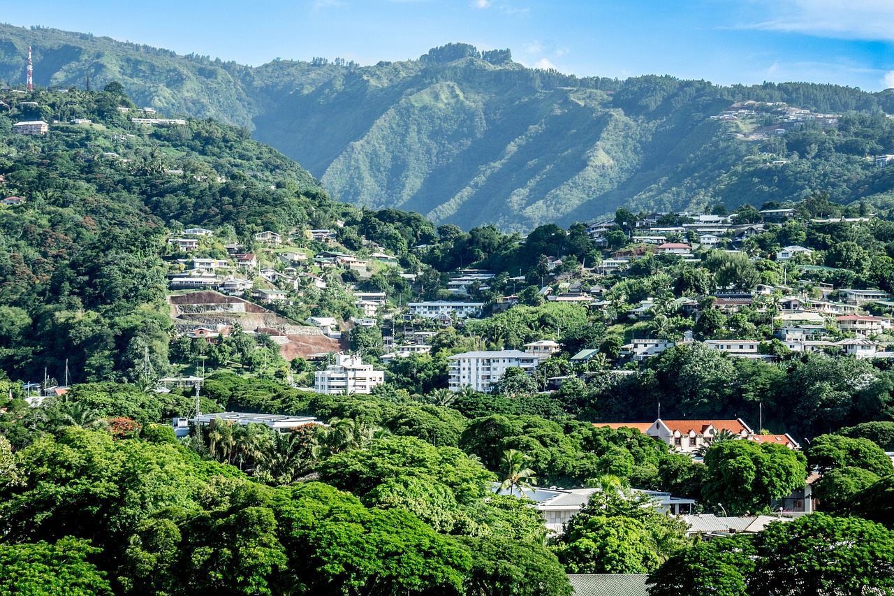 tahiti mountains landscape free photo