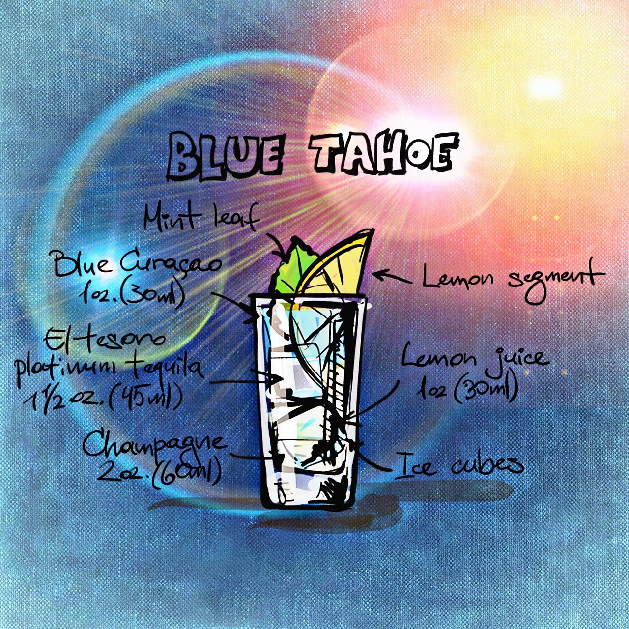 tahoe blue cocktail drink free photo