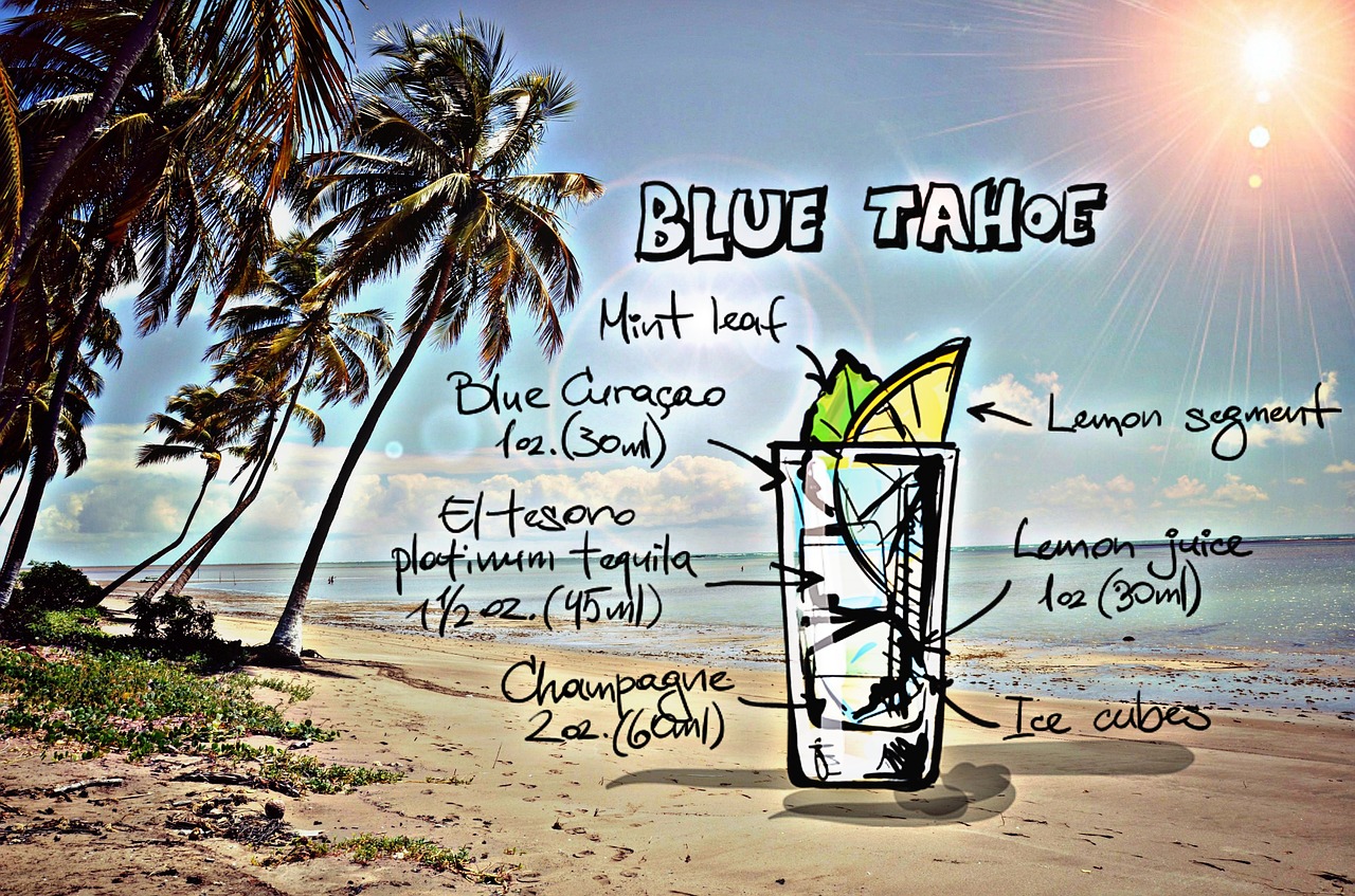 tahoe blue cocktail drink free photo