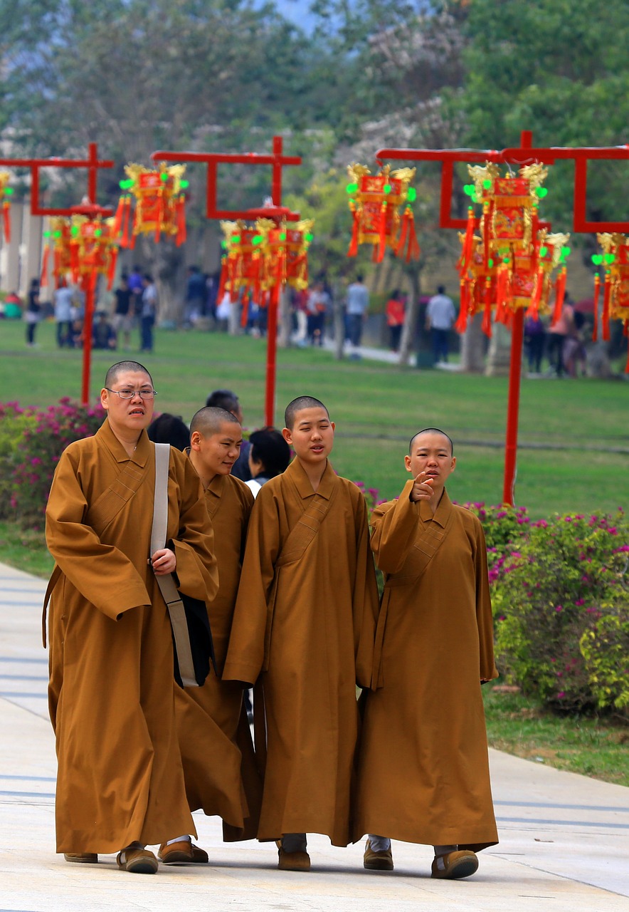 taiwan monks temple free photo
