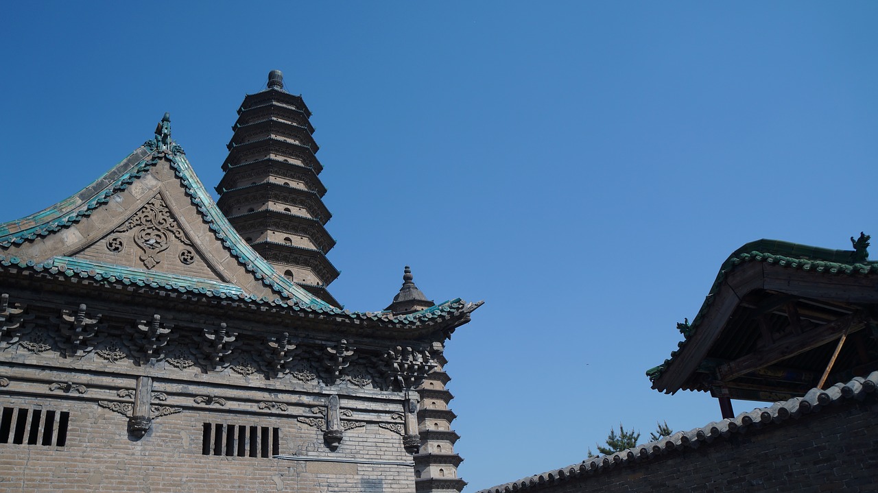 taiyuan twin pagoda temple tower free photo