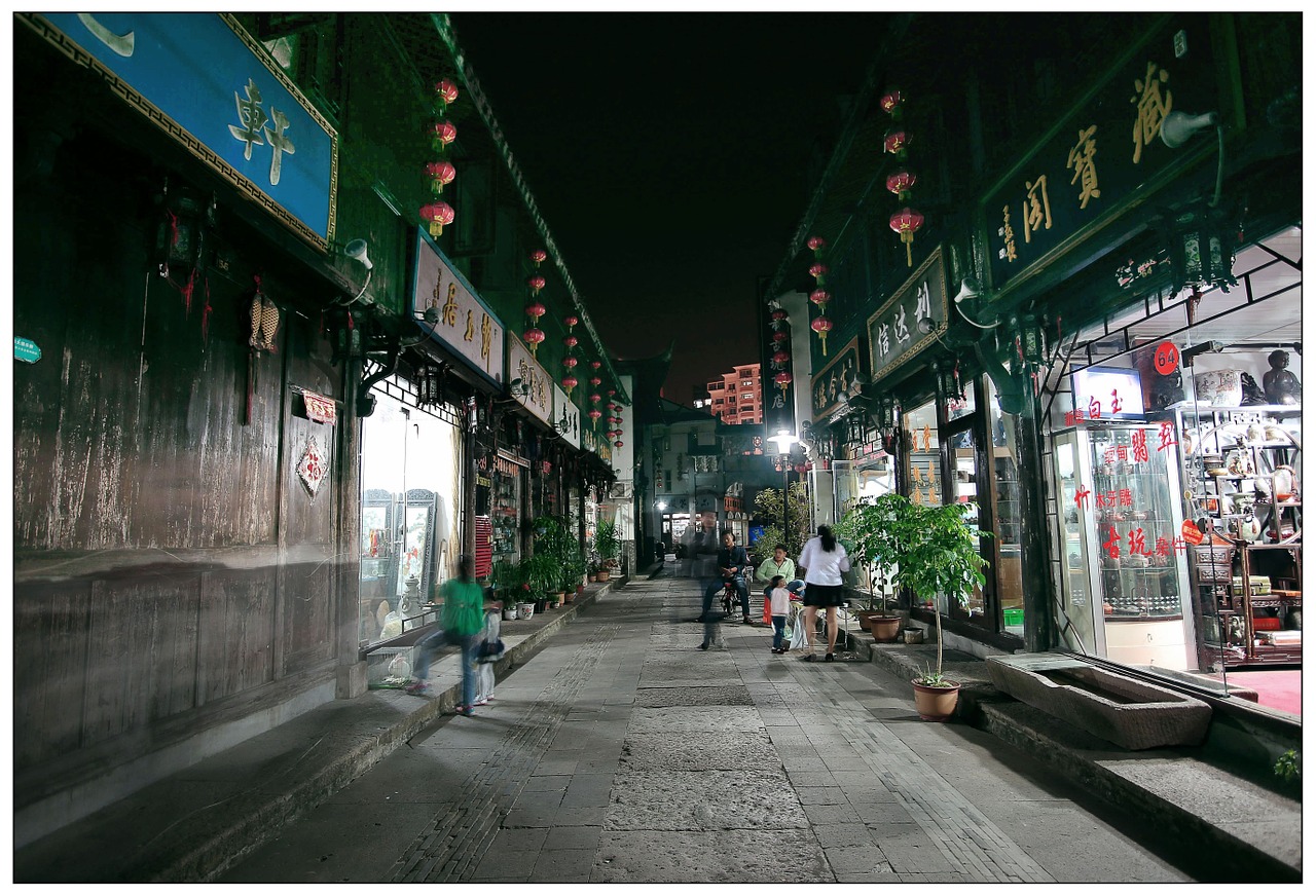 taizhou haimen night view free photo