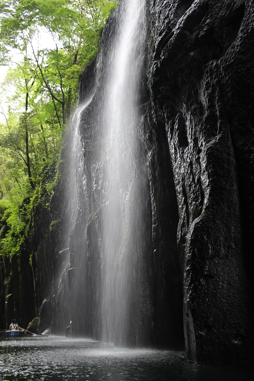 takachiho gorge waterfall power spot free photo