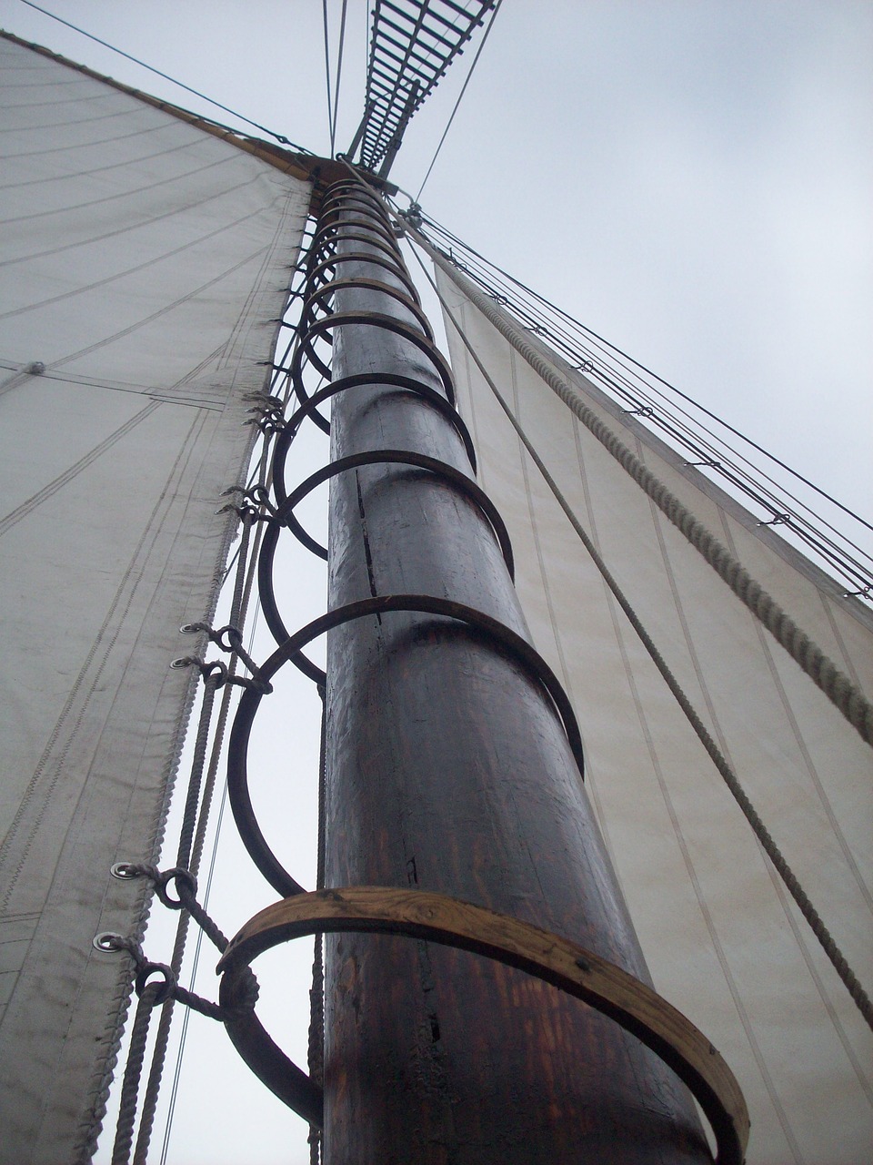 tall ship wooden mast mast free photo