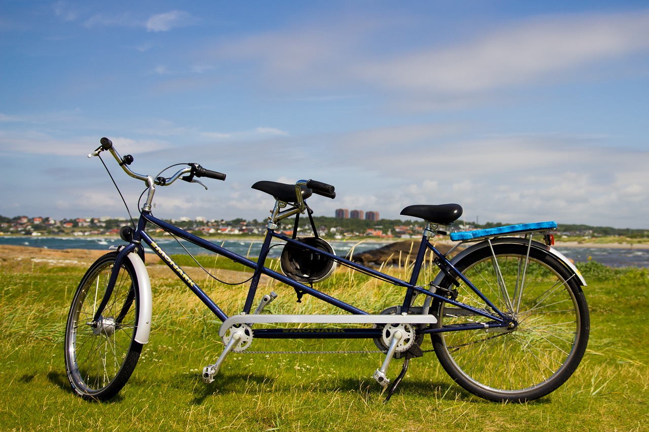 tandem cycle together free photo