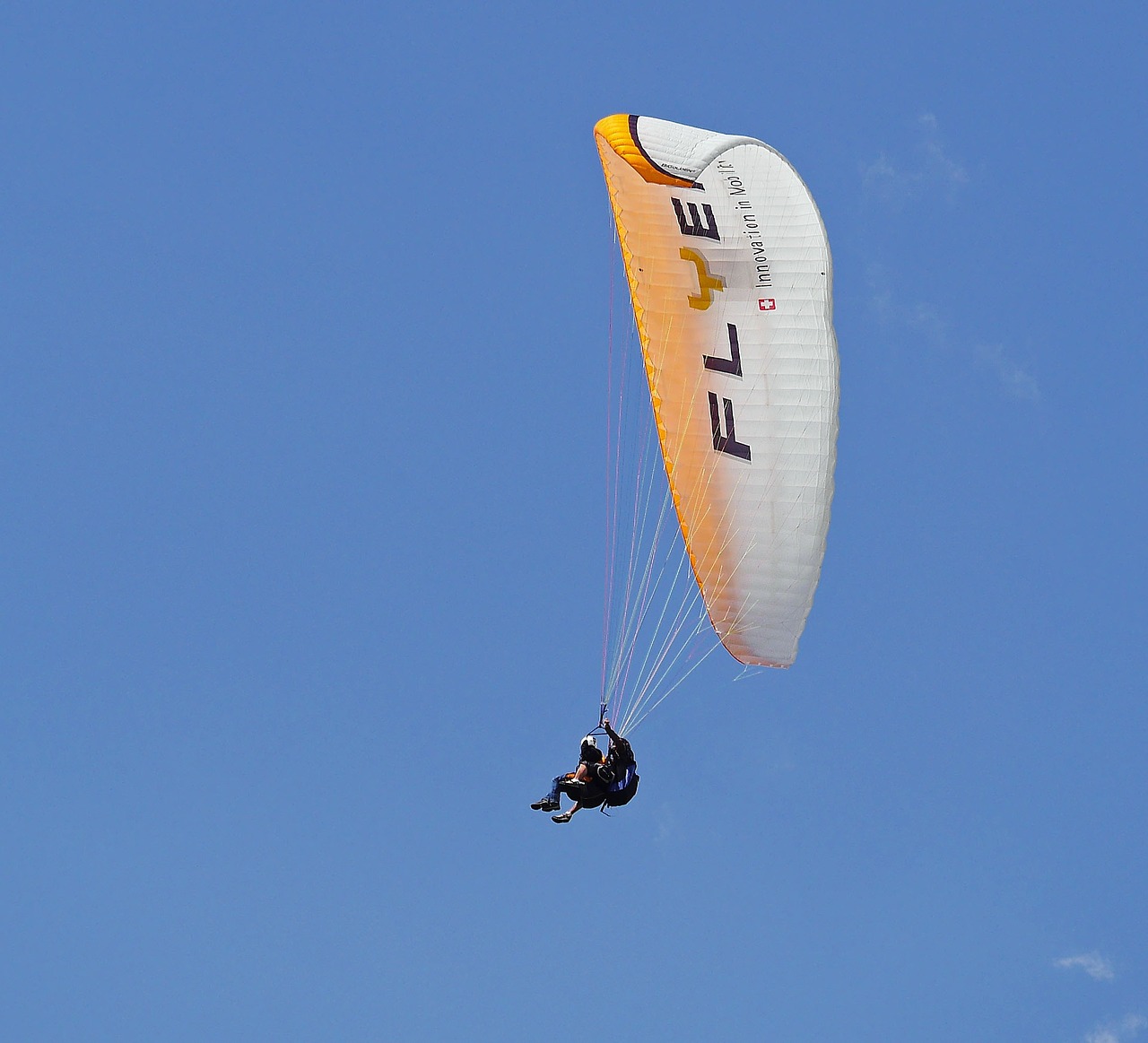 tandem flight paragliding bird's eye view free photo