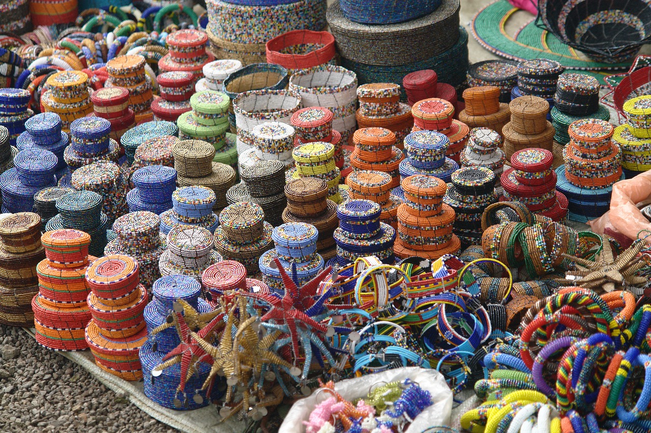 tanzania open market baskets free photo