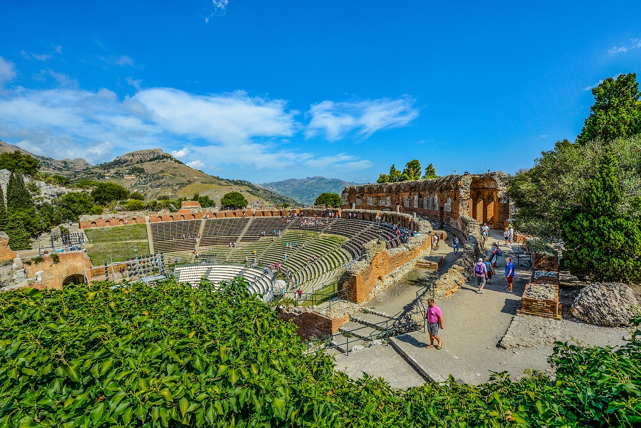 taormina sicily greek free photo