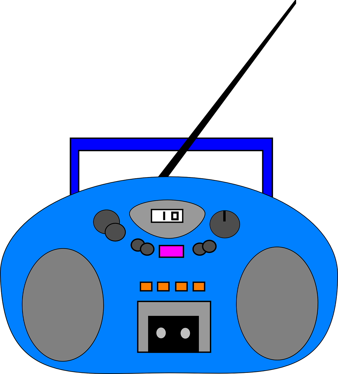 tape recorder radio blue free photo