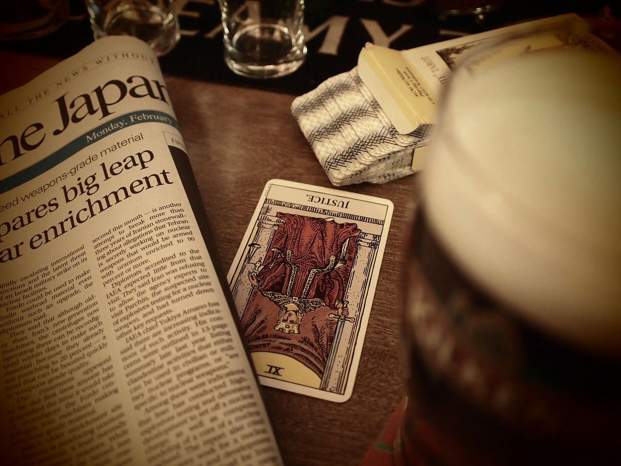 tarot cards newspaper irish pub free photo