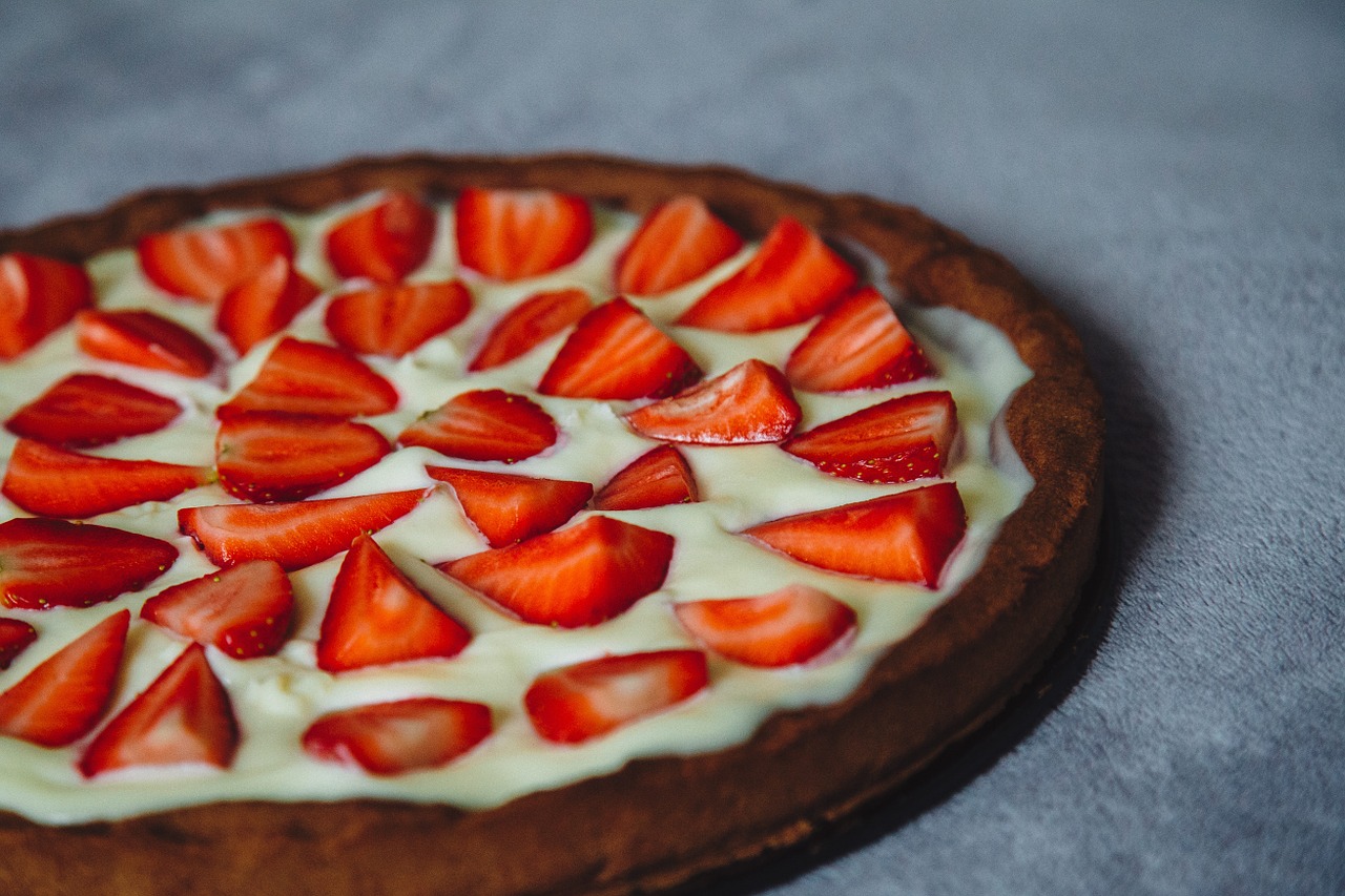 tart strawberry cream pie free photo