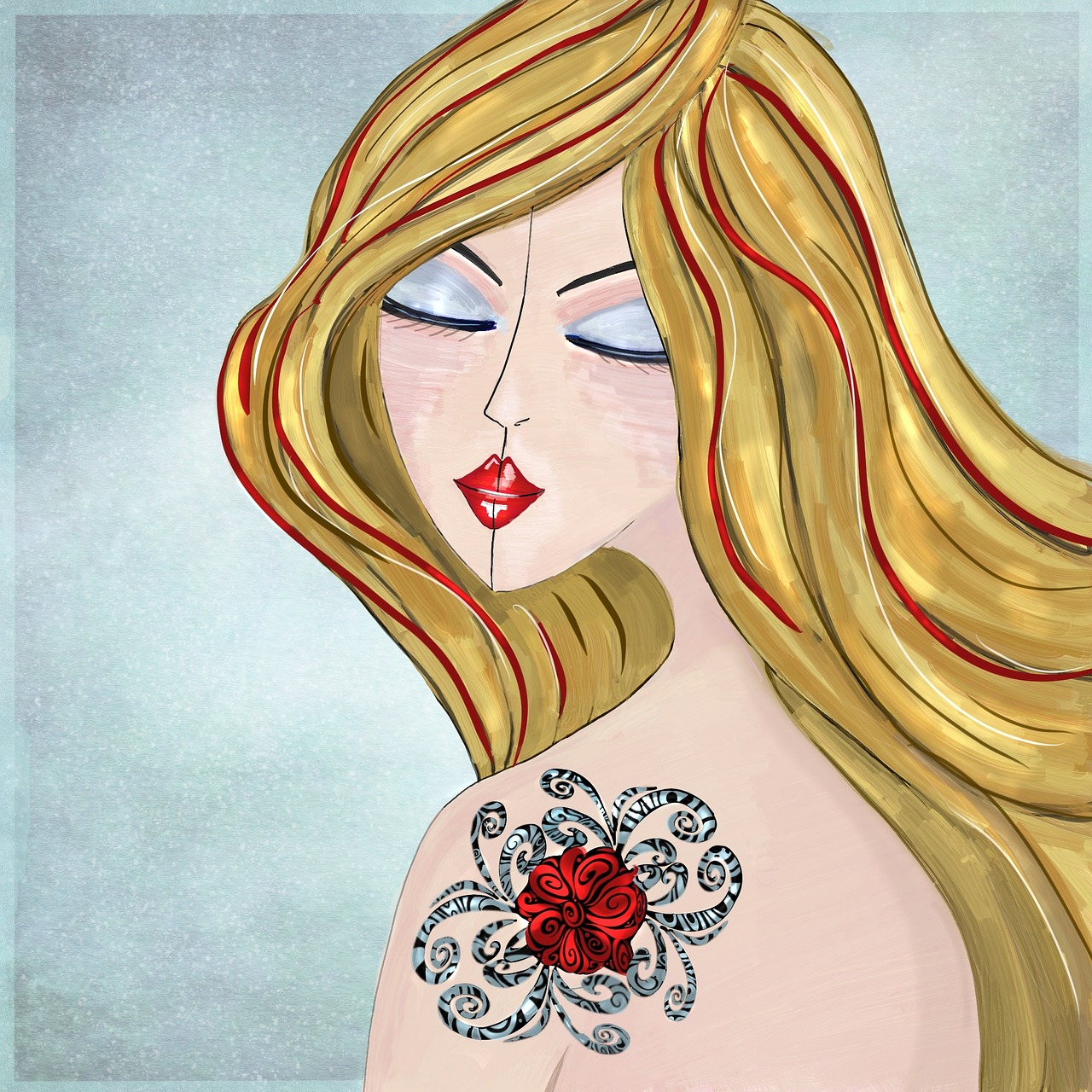 tattoo rose woman free photo