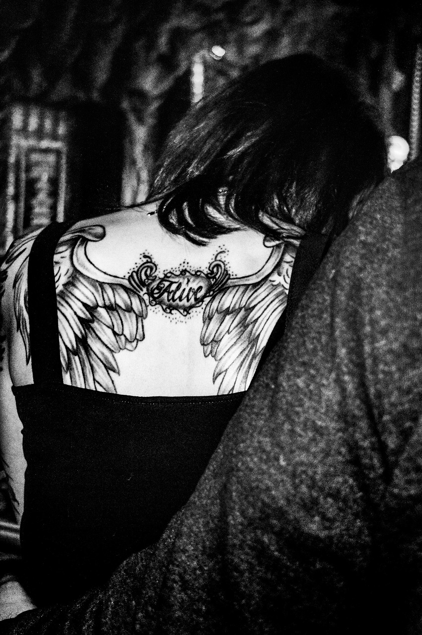 tattoo wing girl free photo